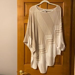 Christopher Banks tan & cream pullover shawl. Lightweight.